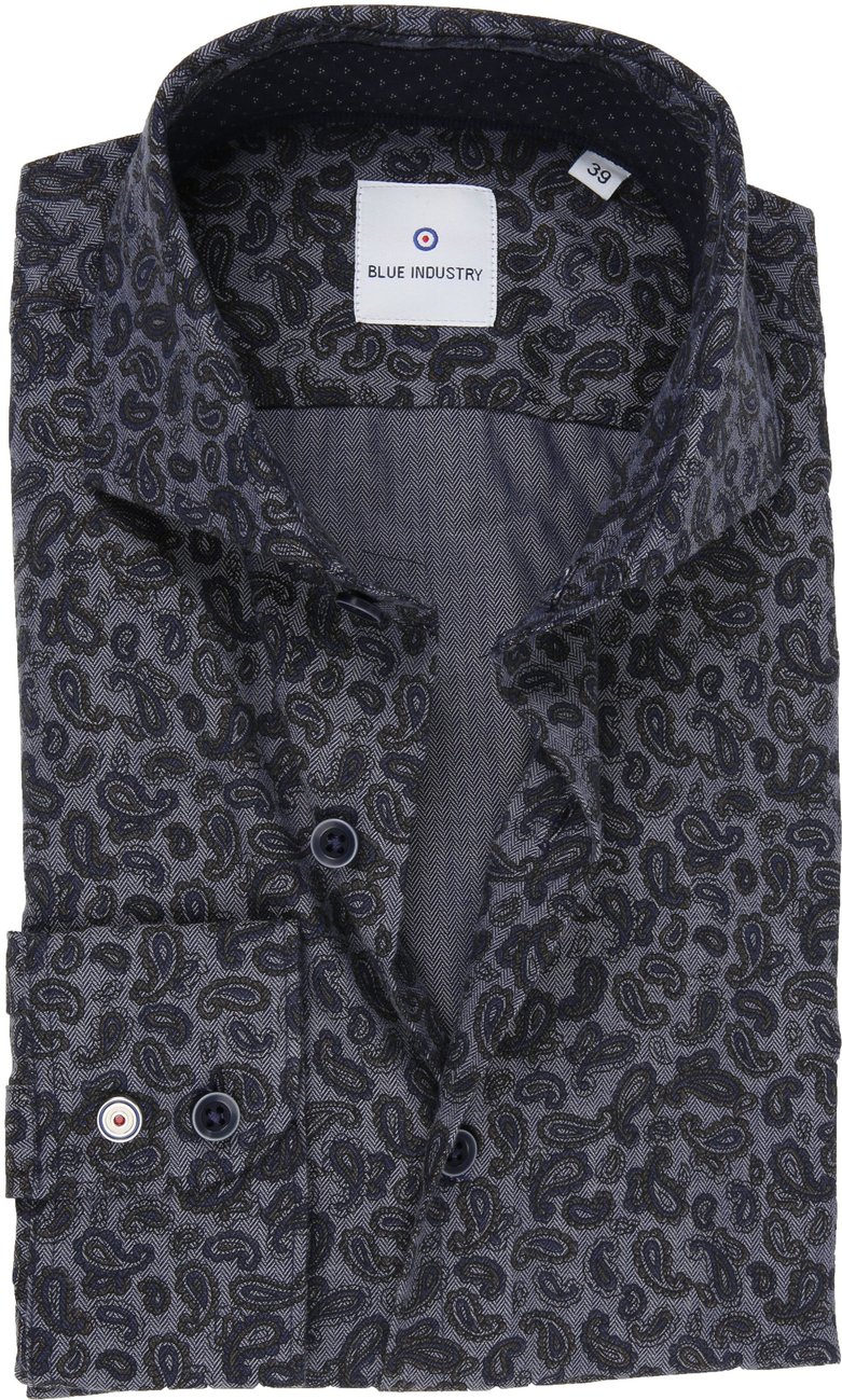 Blue-Industry-Overhemd-Paisley-Navy